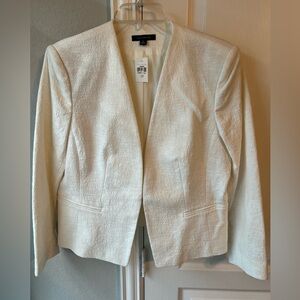 White textured Ann Taylor Blazer